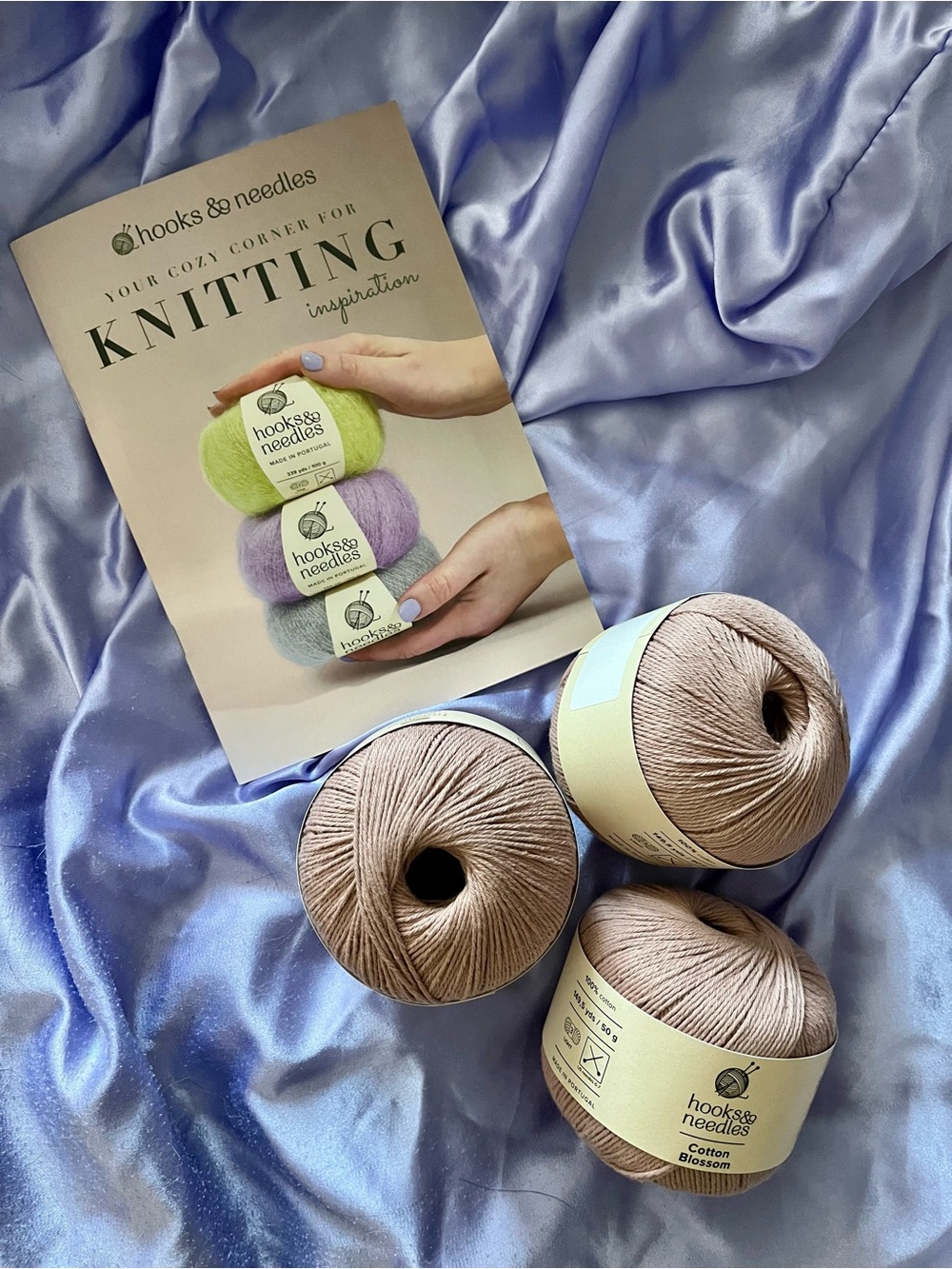 3 Pack Cotton Blossom Yarn in Beige w/ Multi-Project Instruction Booklet